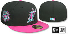 Marlins MIAMI VICE SIDE-PATCH Black-Beetroot Fitted Hat by New Era