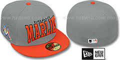 Marlins PRO-ARCH Grey-Orange Fitted Hat by New Era