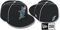 Marlins REPEAT BIG-ONE Black Fitted Hat by New Era