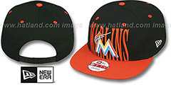 Marlins STEP-ABOVE SNAPBACK Black-Orange Hat by New Era