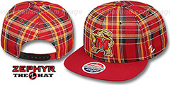 Maryland MASCOT GAELIC PLAID SNAPBACK Red-Red Hat by Zephyr