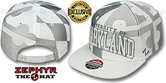 Maryland SUPER-FLAG SNAPBACK Grey-White Hat by Zephyr