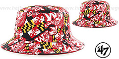 Maryland THROWBACK BRAVADO BUCKET Black Hat by Twins 47 Brand