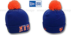 Mets ARCHED-RIBBED Royal Knit Beanie Hat by New Era