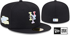 Mets COLOR PACK SIDE-PATCH Black Fitted Hat by New Era