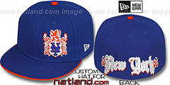 Mets OLD ENGLISH SOUTHPAW Royal-Orange Fitted Hat by New Era