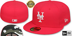 Mets URBAN CAMO-BOTTOM Lava Red Fitted Hat by New Era