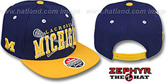 Michigan LACROSSE SUPER-ARCH SNAPBACK Navy-Gold Hat by Zephyr