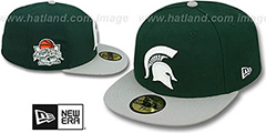 Michigan State SIDE BASKETBALL-PATCH Green-Grey Fitted Hat by New Era