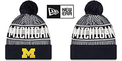 Michigan STRIPED Knit Beanie Hat by New Era