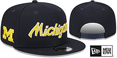 Michigan TEAM-SCRIPT SNAPBACK Navy Hat by New Era