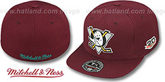 Mighty Ducks VINTAGE CLASSIC Plum Fitted Hat by Mitchell and Ness