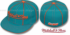 Mitchell and Ness CONTRAST PIPING Aqua Fitted Hat