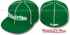 Mitchell and Ness PIPING Green-White Fitted Hat