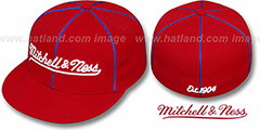 Mitchell and Ness PIPING Red-Royal Fitted Hat