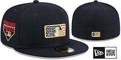 MLB Umpire 2023 JULY 4TH STARS N STRIPES Navy Fitted Hat by New Era