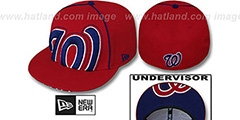 Nationals BIG-UNDER Red Fitted Hat by New Era