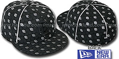 Nationals KWAN ALL-OVER FLOCKING Black-Silver Fitted Hat by New Era