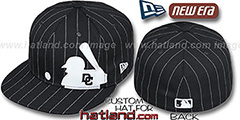 Nationals MLB SILHOUETTE PINSTRIPE Black-White Fitted Hat by New Era