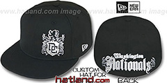 Nationals OLD ENGLISH SOUTHPAW Black Fitted Hat by New Era