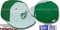 Nationals ST PATS FLOCKING PINWHEEL White-Kelly Fitted Hat by New Era