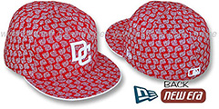 Nationals W ALL-OVER FLOCKING Red-White Fitted Hat by New Era