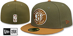 Nets 2T COLOR PACK Olive-Tan Fitted Hat by New Era