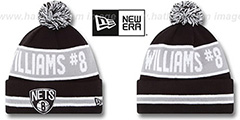 Nets THE-COACH WILLIAMS 8 Black Knit Beanie Hat by New Era