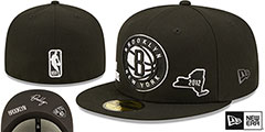 Nets TRIPLE THREAT IDENTITY Black Fitted Hat by New Era