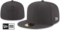 New Era 59FIFTY-BLANK Solid Charcoal Grey Fitted Hat