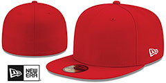 New Era 59FIFTY-BLANK Solid Red Fitted Hat