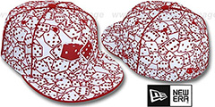 New Era FLOCKED DICE White-Red Fitted Hat