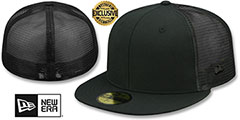 New Era MESH-BACK 59FIFTY-BLANK Black-Black Fitted Hat