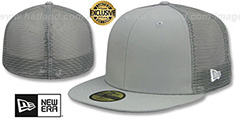 New Era MESH-BACK 59FIFTY-BLANK Grey-Grey Fitted Hat