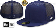 New Era MESH-BACK 59FIFTY-BLANK Navy-Navy Fitted Hat