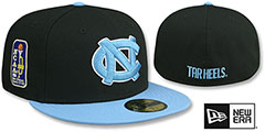 North Carolina NCAA TEAM-BASIC SIDE PATCH Black-Sky Fitted Hat by New Era