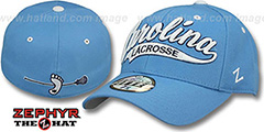 North Carolina SWOOP LACROSSE Sky Fitted Hat by Zephyr