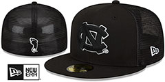 North Carolina TEAM-BASIC TRUCKER Black-White Fitted Hat by New Era