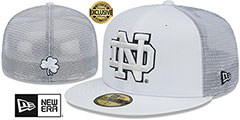 Notre Dame TEAM-BASIC TRUCKER White Fitted Hat by New Era