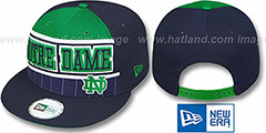 Notre Dame WARM-UP SNAPBACK Navy-Green Hat by New Era