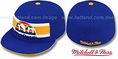 Nuggets HARDWOOD TIMEOUT Royal Fitted Hat by Mitchell and Ness