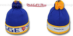 Nuggets THE-BUTTON Knit Beanie Hat by Michell and Ness