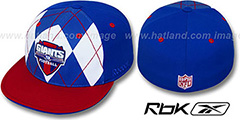 NY Giants ARGYLE-SHIELD Royal-Red Fitted Hat by Reebok