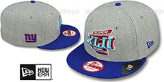 NY Giants SUPER BOWL XLII SNAPBACK Grey-Royal Hat by New Era