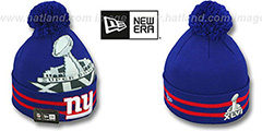 NY Giants SUPER BOWL XLVI Royal Knit Beanie Hat by New Era