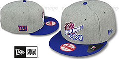 NY Giants SUPER BOWL XXI SNAPBACK Grey-Royal Hat by New Era