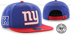 NY Giants SUPER-SHOT STRAPBACK Royal-Red Hat by Twins 47 Brand