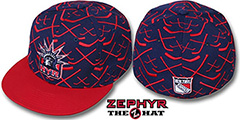 NY Rangers 2T TOP-SHELF Navy-Red Fitted Hat by Zephyr