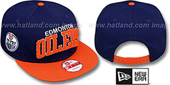 Oilers CHENILLE-ARCH SNAPBACK Navy-Orange Hat by New Era