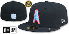 Oilers NFL THROWBACK TEAM-BASIC Navy Fitted Hat by New Era